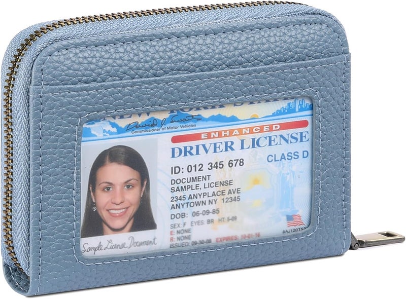 SENDEFN Leather Wallet Women RFID Blocking Small Compact Wallets Credit Card Holder with ID Window - Image 1